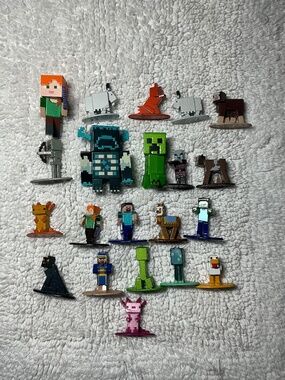 Jada Toys Minecraft Metal Figures Lot of 21 Nano Die Cast Characters & Animals